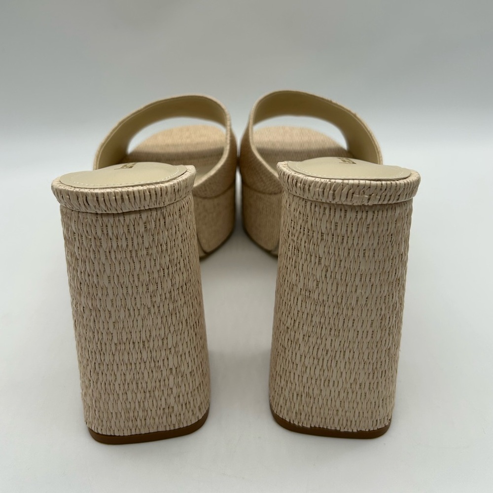 Larroudé Dolly Mule Raffia Platform Block Heels Beach Size 11New With Box - Picture 8 of 13